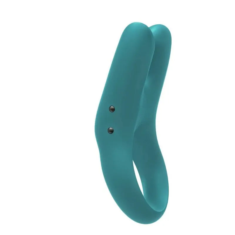 Anneau pénien vibrant bleu en silicone hypoallergénique, design ergonomique et flexible, pour stimulation clitoridienne.