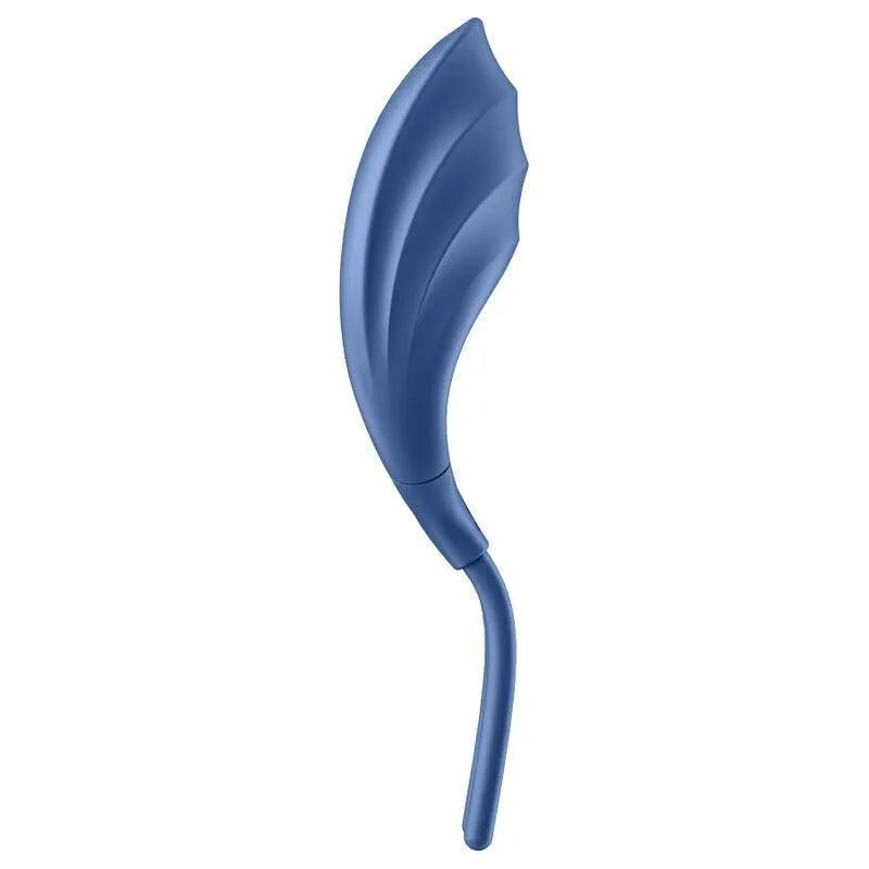 Anneau pénien vibrant bleu en silicone médical, réglable et nervuré, pour couples, étanche et rechargeable magnétiquement.