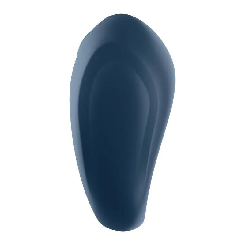 Anneau pénien vibratoire bleu en silicone doux, étanche, forme ergonomique, contrôlable via application, vibrations puissa...