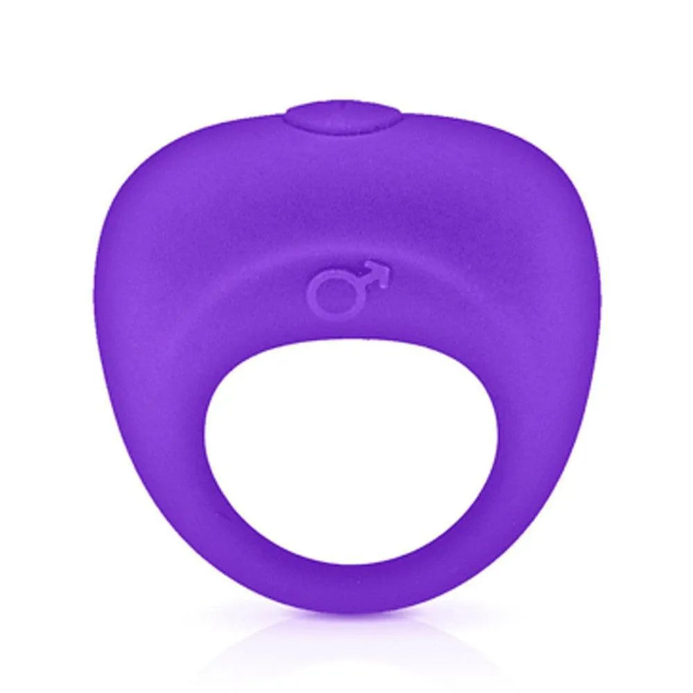 anneau pénis silicone violet vibrant étanche extensible doux ergonomique portable piles inclus dimensions précises diamètre 23mm longueur 46mm sans phtalates