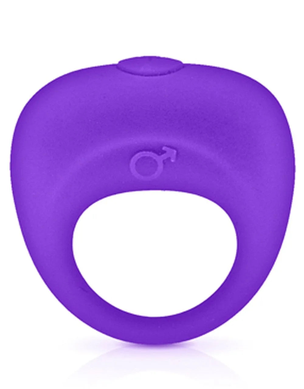 Anneau pénis violet vibrant en silicone doux, étanche, ergonomique, avec bouton de contrôle, pour plaisir intensifié.