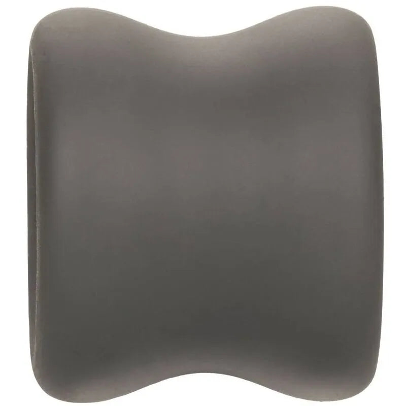 Anneau scrotum silicone gris, forme sablier, ultra-élastique et lisse, pour confort et soutien érection optimal.