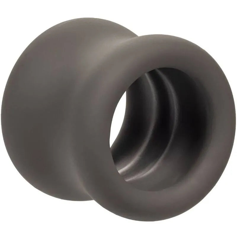 Anneau scrotum silicone liquide noir, forme sablier, ultra-élastique, doux, durable, pour confort et soutien érection.