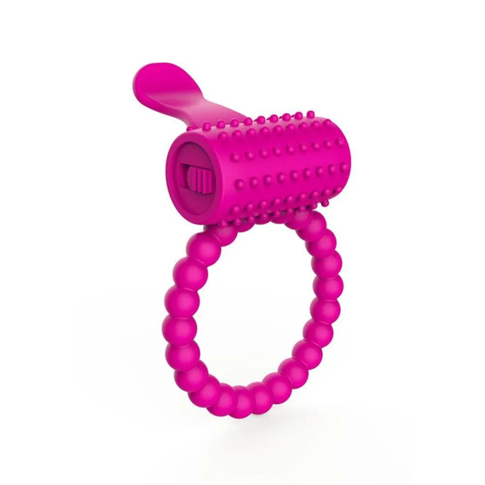 anneau vibrant pénien fuchsia moteur puissant vibrations intenses langue silicone picots titillation clitoridienne hypoallergénique souple extensible longueur 8cm diamètre 3cm