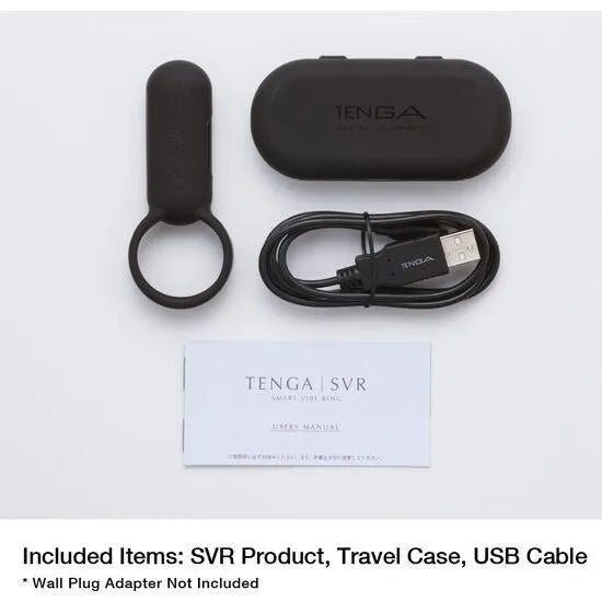 Anneau vibrant noir compact avec étui de rangement, câble USB et manuel, imperméable, 5 vibrations, silicone hypoallergéni...