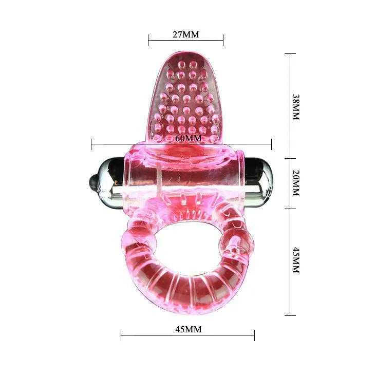 Anneau vibrant rose ergonomique avec stimulateur clitoridien intégré, balle amovible, design flexible et hypoallergénique.
