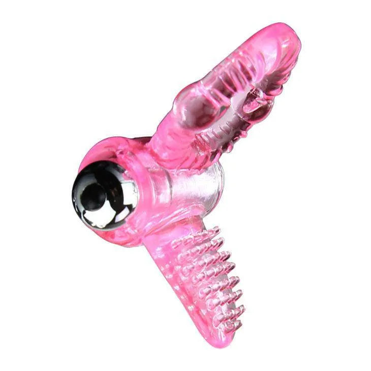 Anneau vibrant rose ergonomique avec stimulateur clitoridien intégré et balle amovible, conçu pour le plaisir partagé.