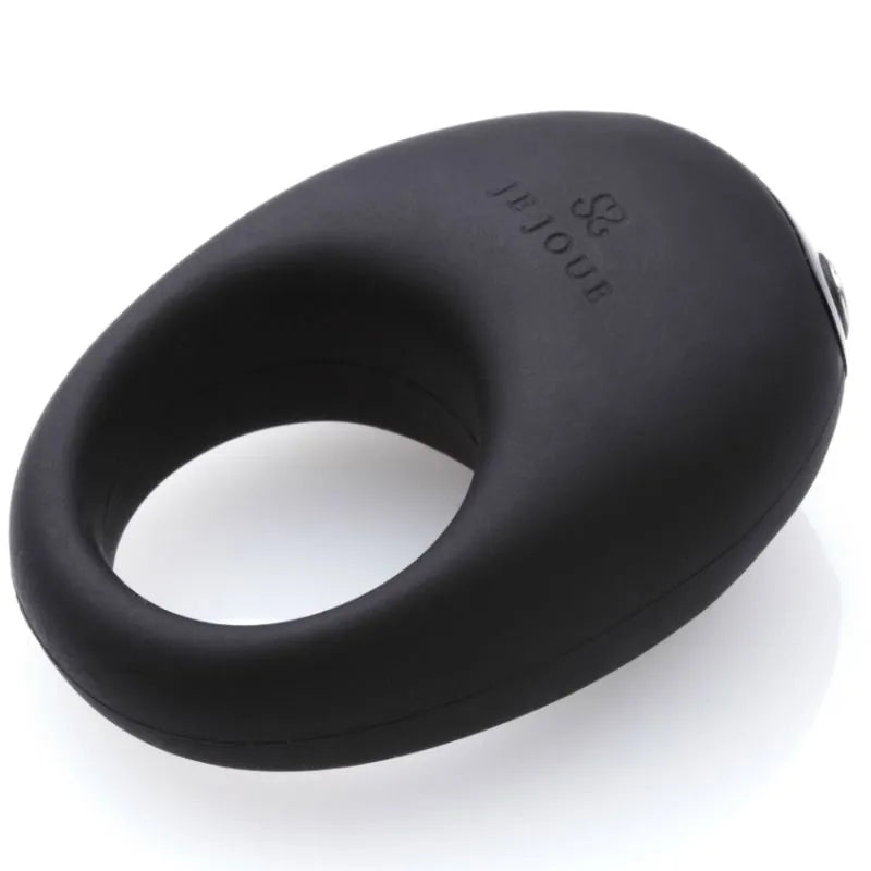Anneau vibrant noir Je Joue Mio, ergonomique, flexible, pour couples, stimulation clitoridienne, moteur basse fréquence.