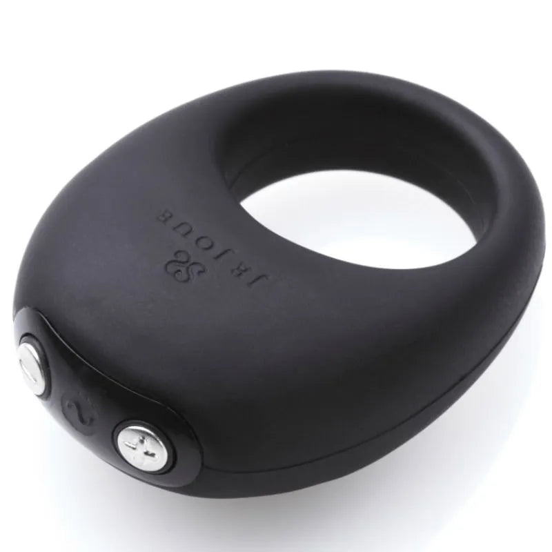 Anneau vibrant flexible Je Joue Mio, silicone ergonomique, vibrations puissantes, moteur basse fréquence, rechargeable.