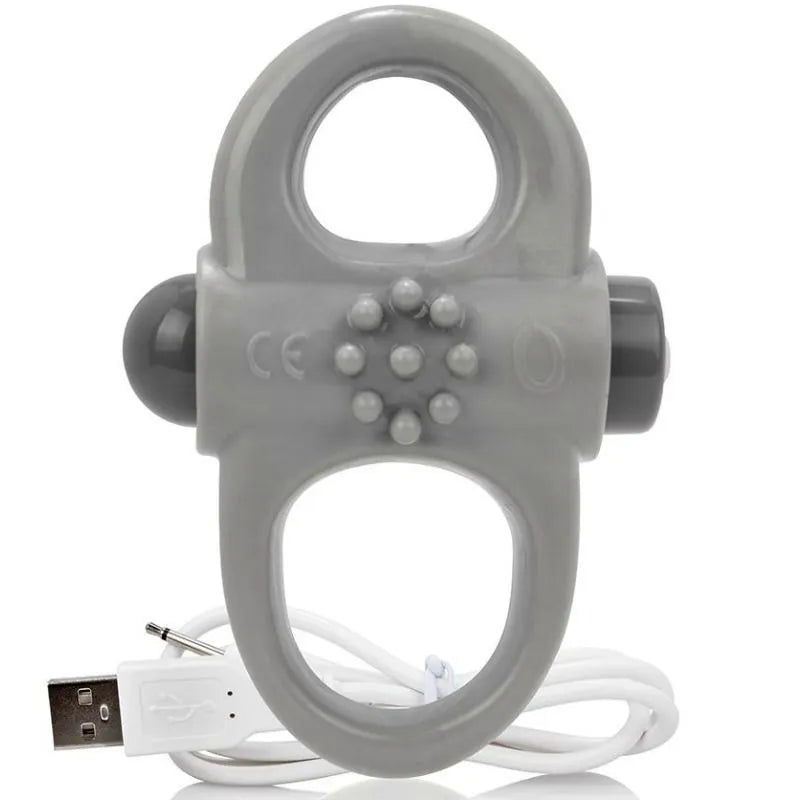anneau vibrant flexible débutants gris réversible submersible rechargeable matériaux SEBS ABS réutilisable durable 10vitesses réglable confort adaptabilité stimulation ciblée ergonomique