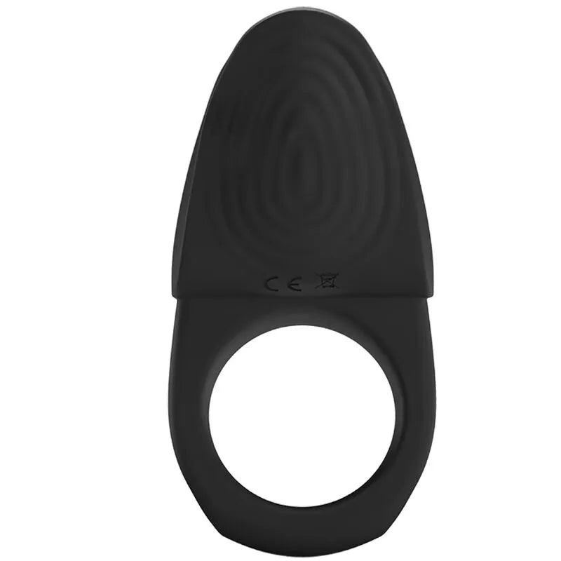 Anneau vibrant pénien noir en silicone, forme ergonomique, capteur tactile, rechargeable, pour confort et prolongation ére...