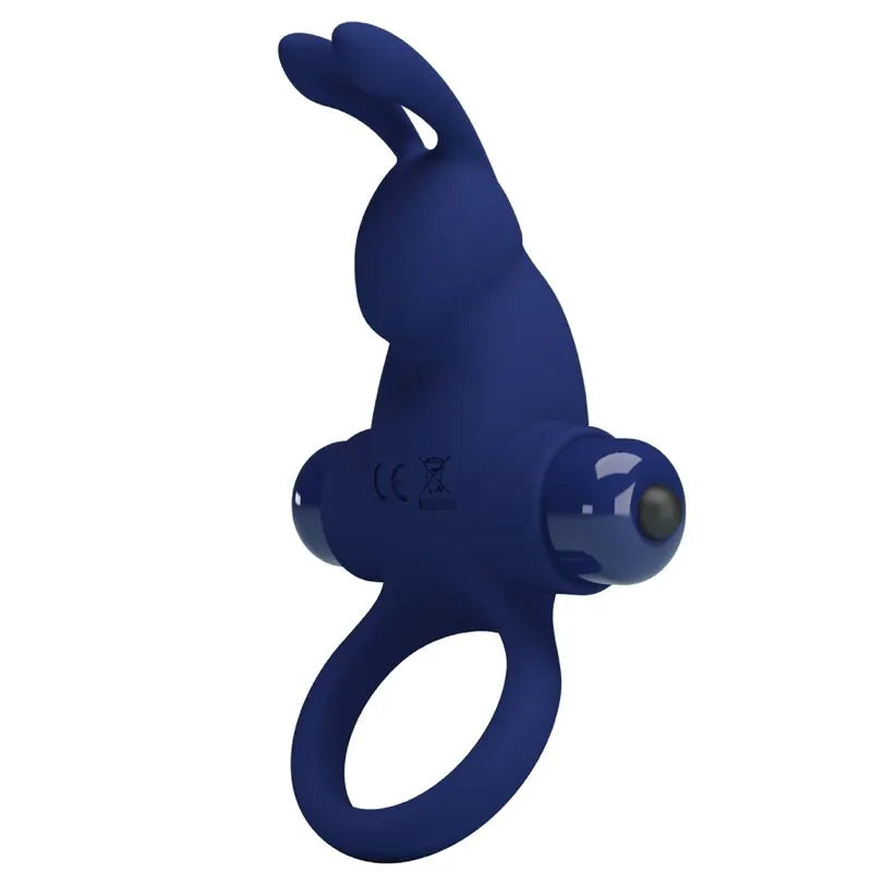 Anneau vibrant silicone bleu dix vibrations fonctions stimulation intime couple sensation douce souple confortable ergonomique pile AAA facile utiliser