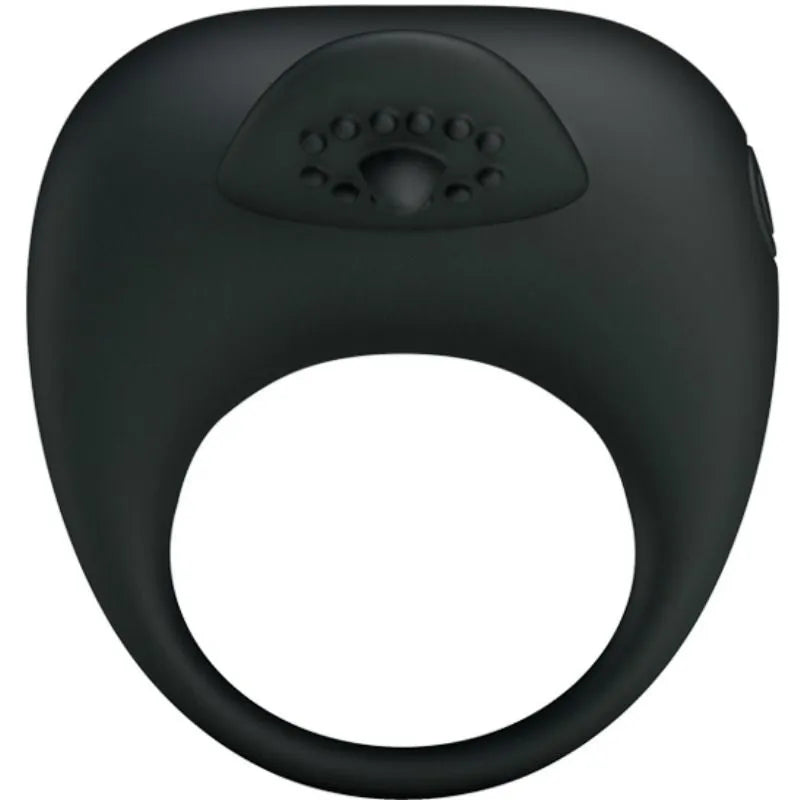 Anneau vibrant noir silicone ergonomique, ajustable, pour couples, stimulation clitoridienne, confort optimal.
