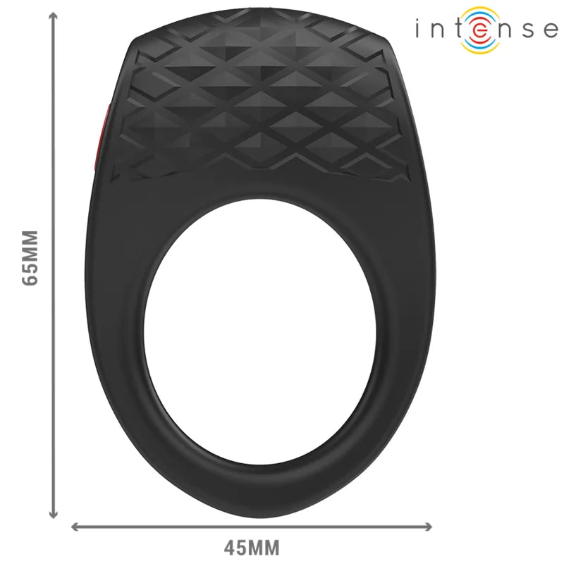 Anneau vibrant silicone noir, télécommande, 10 modes, étanche, ergonomique, ajustable, stimulation intense, sans phtalates.