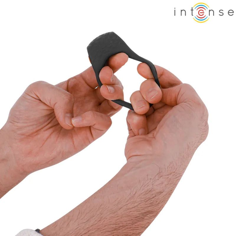Anneau vibrant noir en silicone avec télécommande, ergonomique, rechargeable, 10 modes de vibration, étanche.