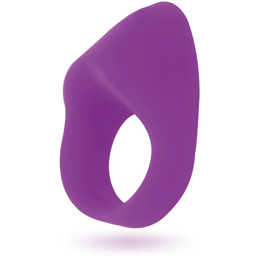 Anneau vibrant violet en silicone étanche, forme ergonomique, 20 vitesses, stimulation clitoris et scrotum.