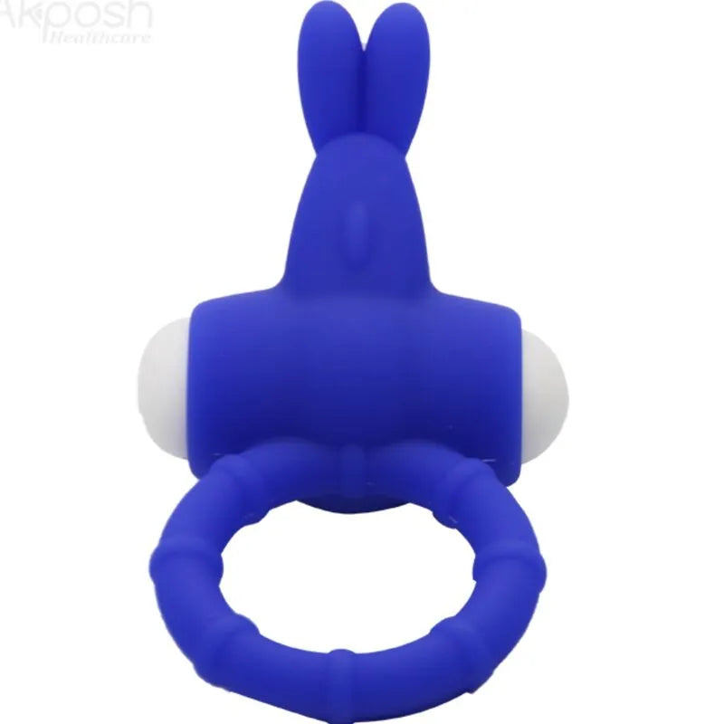 Anneau vibrant bleu en silicone médical, étanche, submersible, forme ergonomique, idéal pour moments intimes aquatiques.