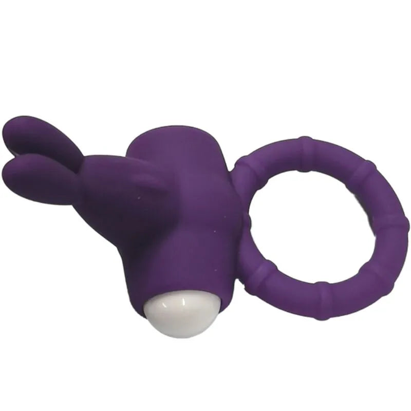 Anneau vibrant violet en silicone médical, forme ergonomique, étanche, avec noyau ABS, idéal pour plaisir aquatique.