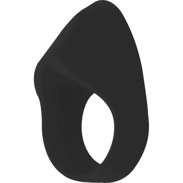 Anneau vibrant noir en silicone médical doux, forme ergonomique, étanche, 20 vitesses, pour couple, moments intimes.