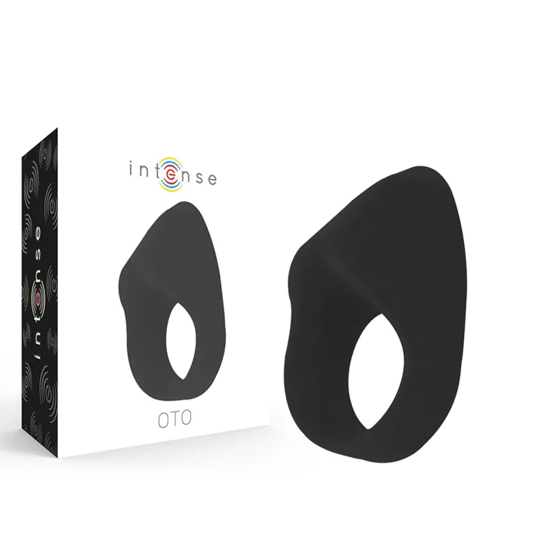 Anneau vibrant noir en silicone doux, forme ergonomique, étanche, avec boîte, 20 vitesses pour couple, intime et discret.