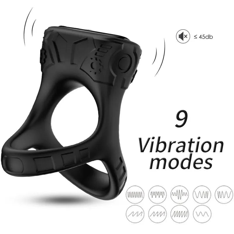 anneau vibrant étanche silicone médical abs neuf modes vibrations rechargeables usb ergonomique compact portable confortable silencieux sécurisé