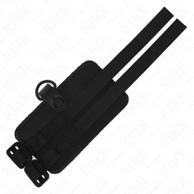 Anneau pénien cuir ajustable noir avec sangles, pinces pour stimulation intense, design BDSM, confort et sécurité.