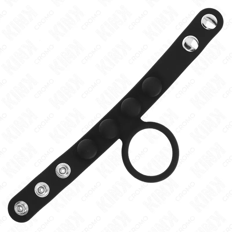 Anneau pénien cuir ajustable noir, confort et contrôle, cuir véritable ou vegan, esthétique BDSM, stimulation multisensori...
