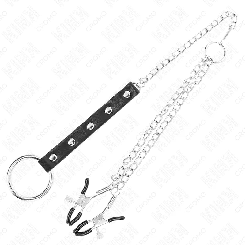 Anneaux pénis cuir ajustables noir avec sangles réglables, design élégant, pour confort et durabilité dans le BDSM.