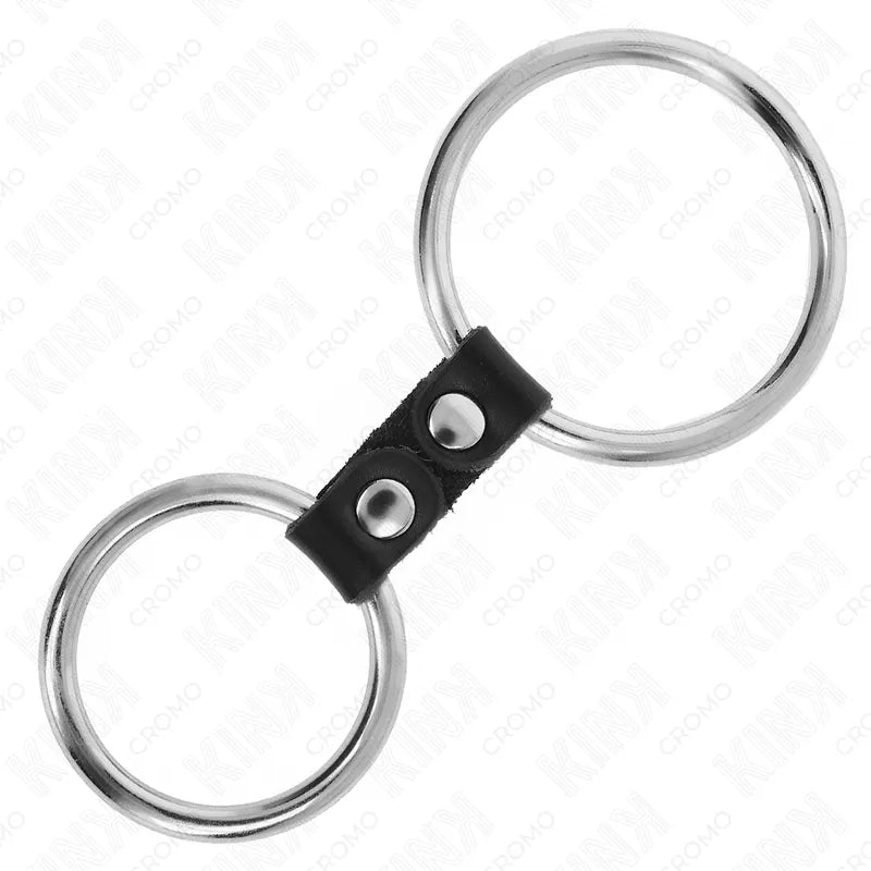 Anneaux péniens BDSM en cuir noir réglable, design élégant et ergonomique, pour confort et contrôle optimal.