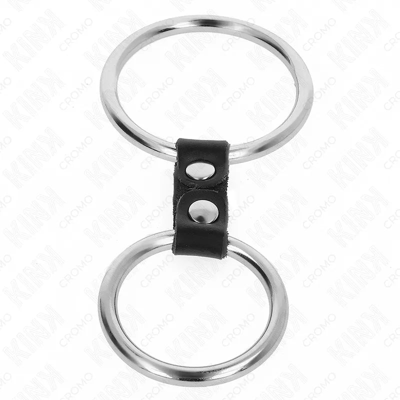 Anneaux péniens BDSM en cuir noir réglable, design élégant et discret, pour confort et contrôle, style luxueux.