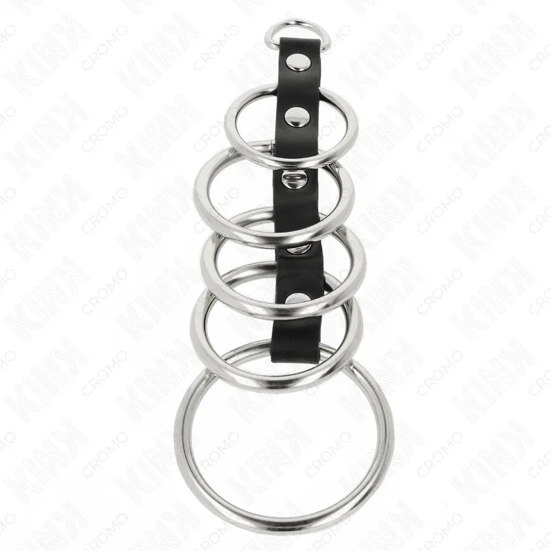 Anneaux péniens ajustables en cuir noir, design BDSM, avec sangles réglables et pinces, disponibles en cuir véritable ou v...