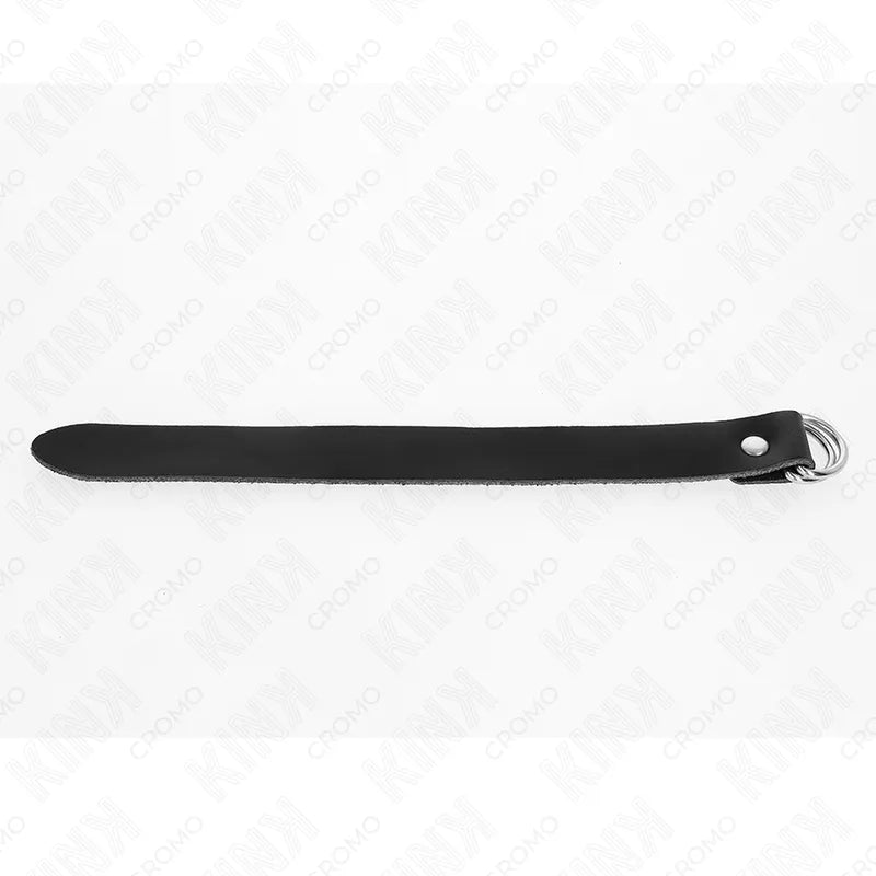 Anneau pénien cuir végan noir ajustable, élégant et sophistiqué, pour confort et contrôle BDSM, hygiénique et durable.