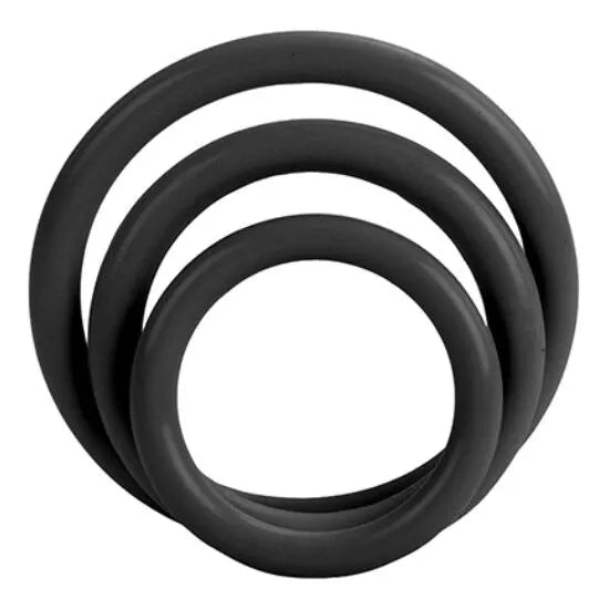 anneaux pénis silicone souple hypoallergénique sans latex ni phtalates trois tailles ergonomiques antidérapants confortables prolongateurs érections durables