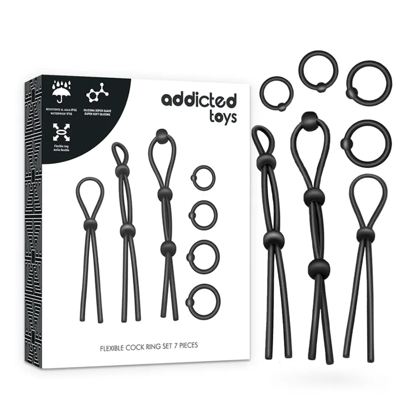 anneaux pénis silicone qualité médicale élastiques ajustables prolongation éjaculation érection ferme stimulation confort hypoallergénique étanches nettoyables