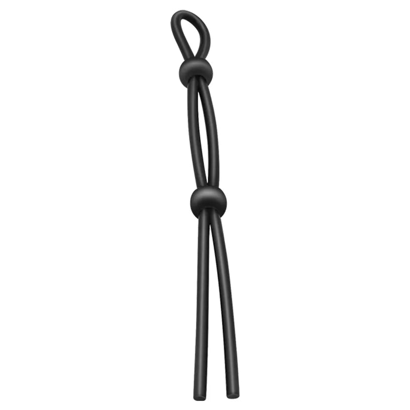 Anneaux pénis en silicone noir, élastiques et ajustables, pour prolongation éjaculation et confort optimal.