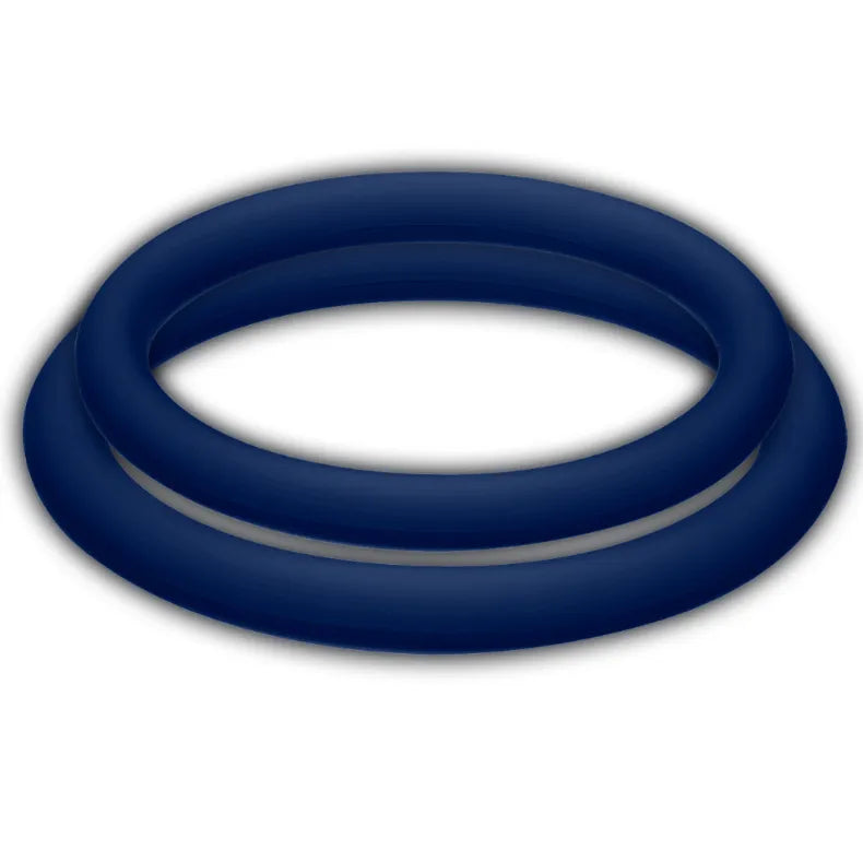 Anneaux érection bleu silicone duo réglable, confort hypoallergénique, intensité orgasmique, étanche et réutilisable.