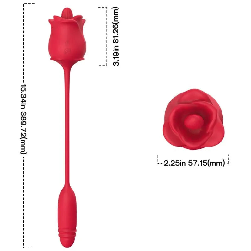 Appareil aspiration clitoridienne rose en silicone médical, forme de rose, étanche, rechargeable, 10 vibrations et aspirat...