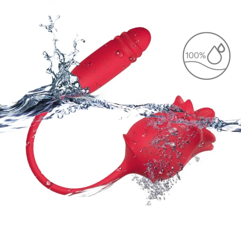 Appareil aspiration clitoridienne rose étanche, silicone médical, forme ergonomique, immersion dans l'eau, 10 modes.