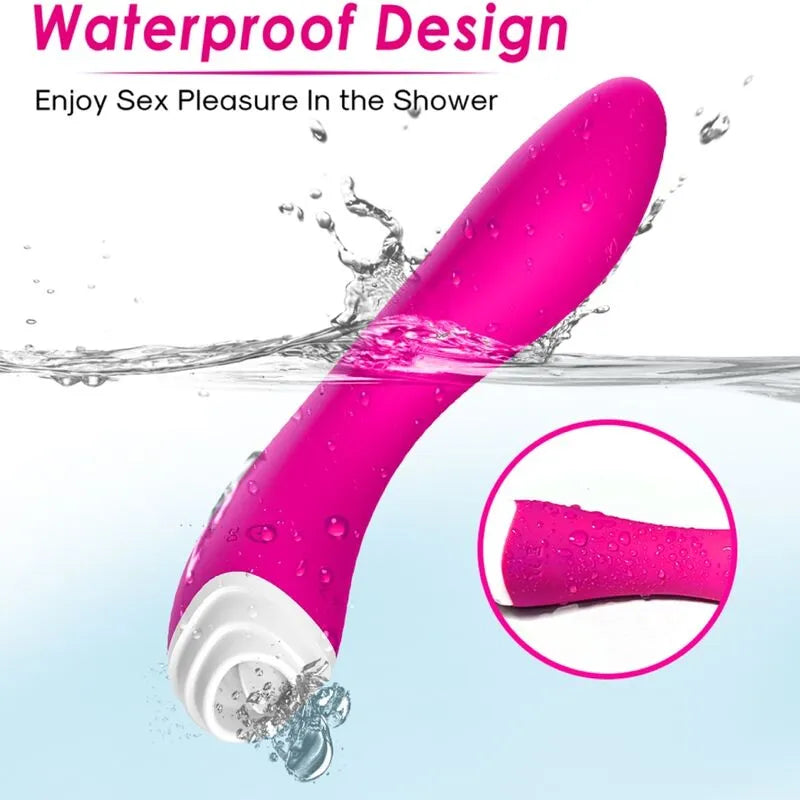 Aspirateur clitoridien rose étanche en silicone médical, design ergonomique, 9 modes vibration et aspiration, rechargeable.