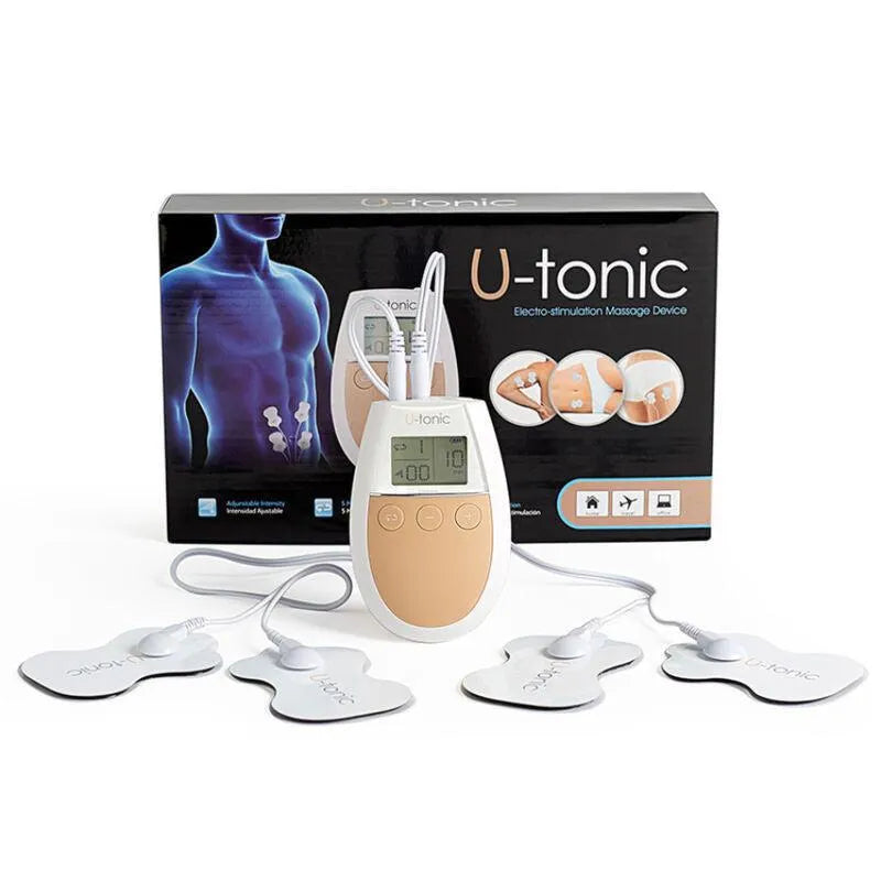 Appareil Électrostimulation Tonifiant Maison Utonic Microinformatique Écran LCD Modes Massage Seize Intensités Abdominaux Pectoraux Fessiers Raffermissement Peau Soulagement Résultats Rapides