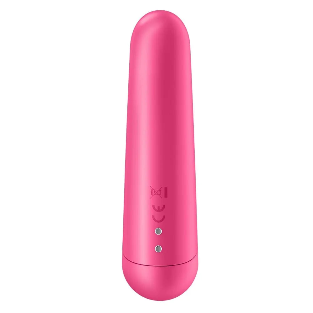 Vibromasseur rouge USB, forme bullet, silicone biocompatible, waterproof IPX7, moteur puissant, mode silencieux.
