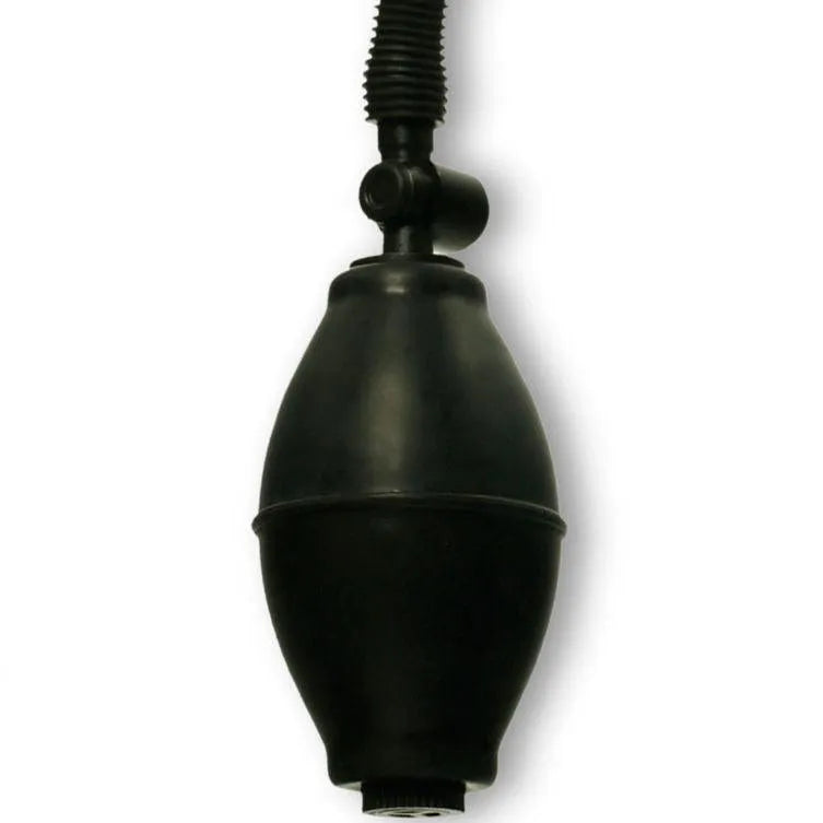 Aspirateur intime noir, forme évasée, pompe médicale, ajustement anatomique, valve réglable, stimulation intense.