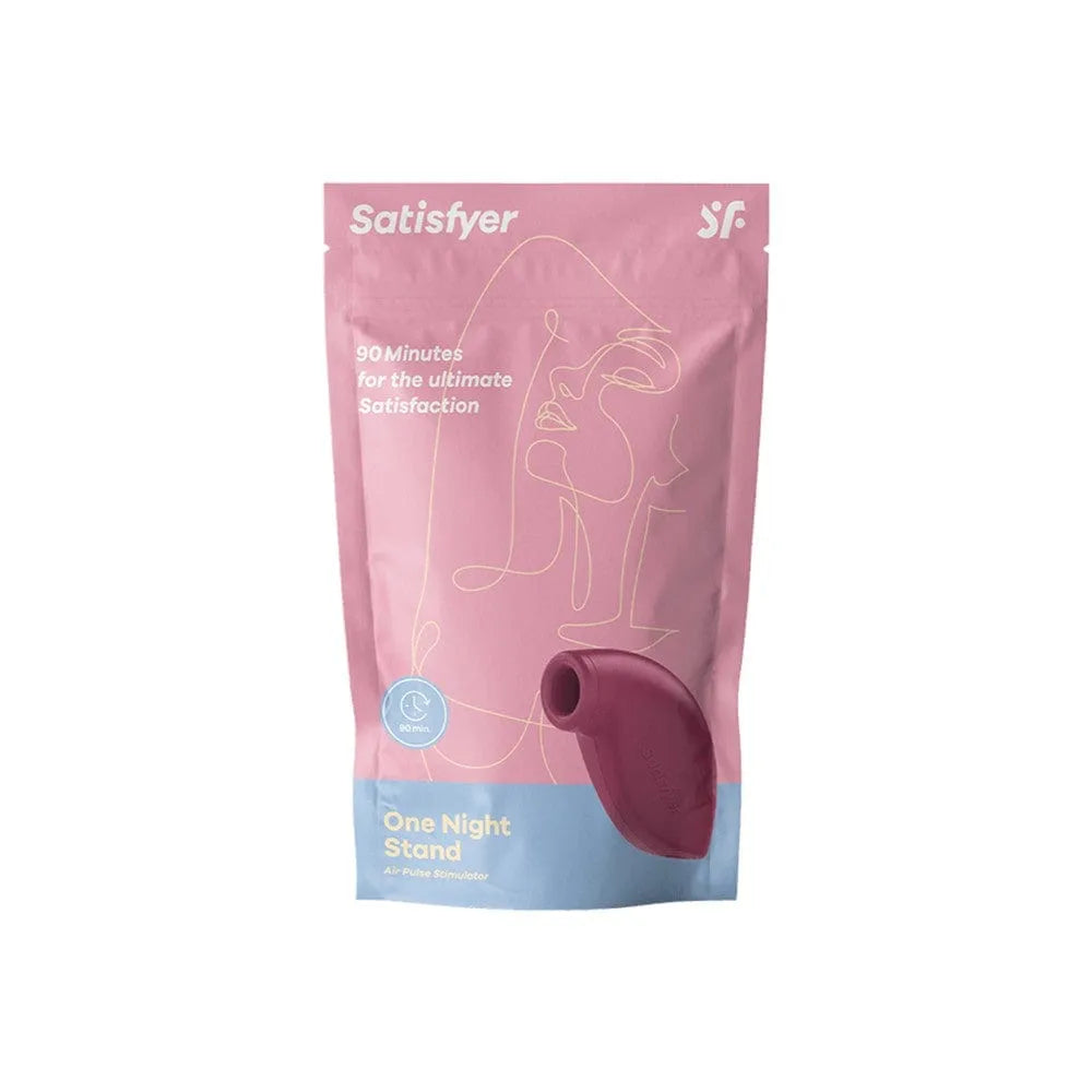 Stimulateur clitoridien rose Satisfyer One Shot, silicone haute qualité, 4 fréquences, emballage rose élégant.