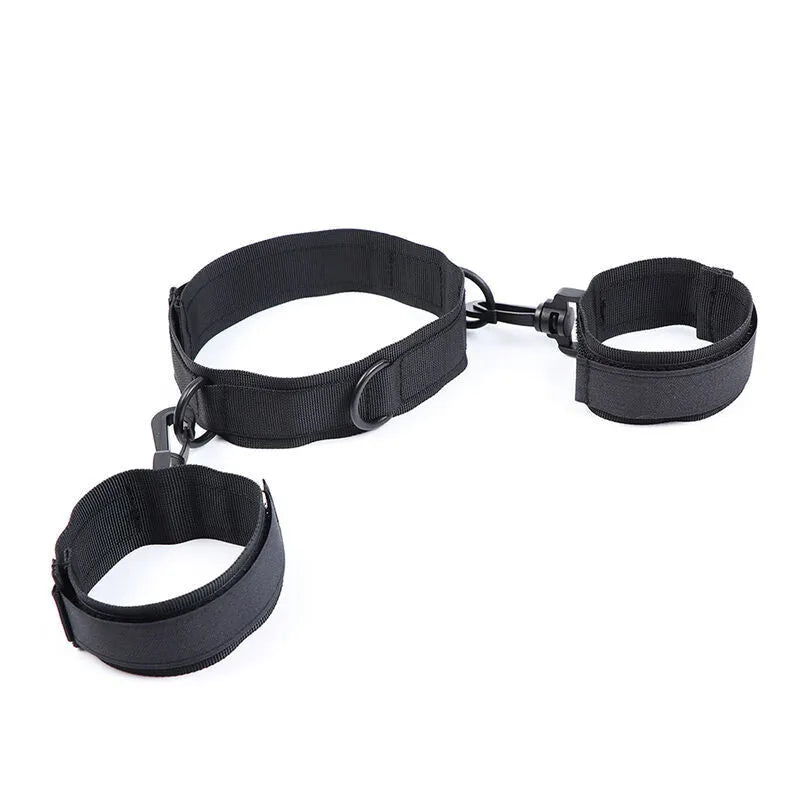 Attache BDSM Nylon Réglable Ohmama Collier Menottes Velcro Résistant Flexible Confortable Ergonomique Ajustable Robuste Sécurisé Polyamide Universel