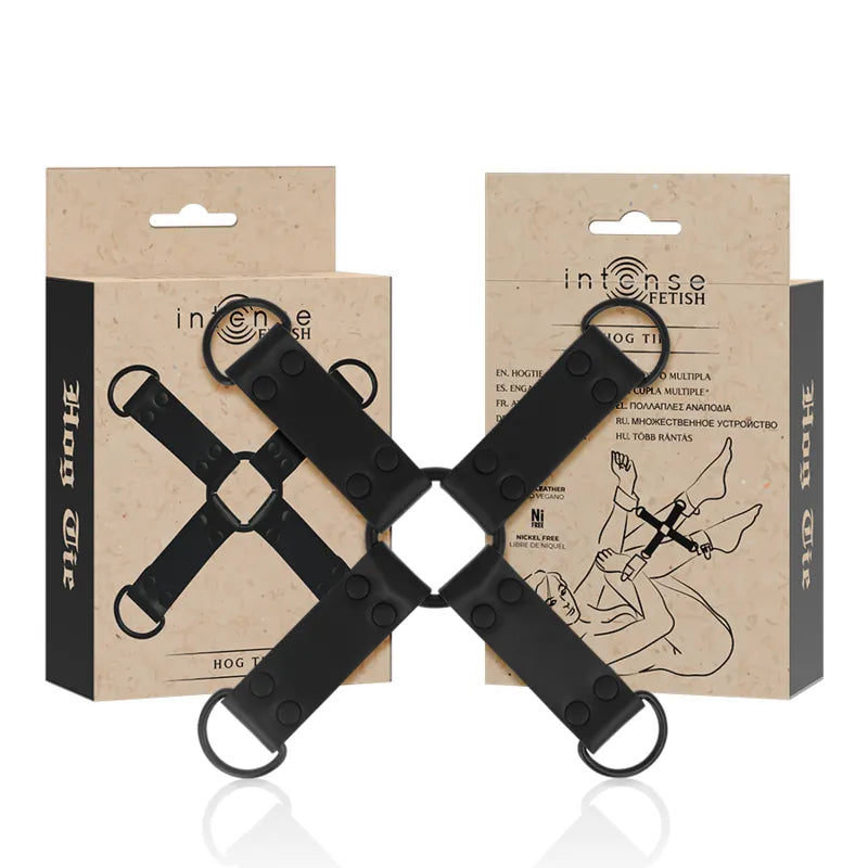 attache multiple cuir végétalien BDSM polyvalente confortable sécurisée réglable poignets chevilles ergonomique sangles amovibles finition luxe discrète