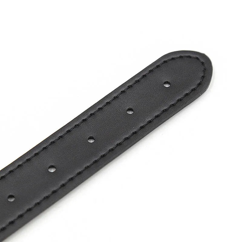 Sangle noire ajustable en cuir synthétique avec trous, partie du bâillon-boule en acier inoxydable pour stimulation sensor...