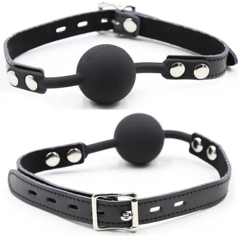 bâillon boule silicone ajustable confortable sécurisé verrouillage cadenas clé sans phtalates simili cuir fer durable hygiénique diamètre quatre centimètres