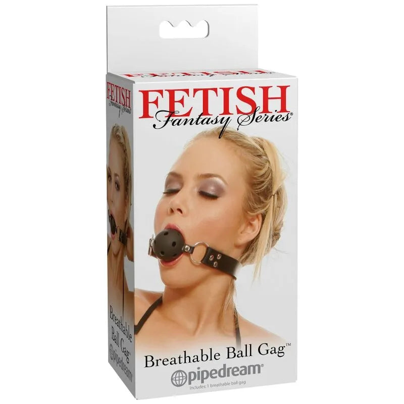 Bâillon boule respirant en cuir noir avec sangle réglable, caoutchouc non toxique, trous pour respiration facile, BDSM.