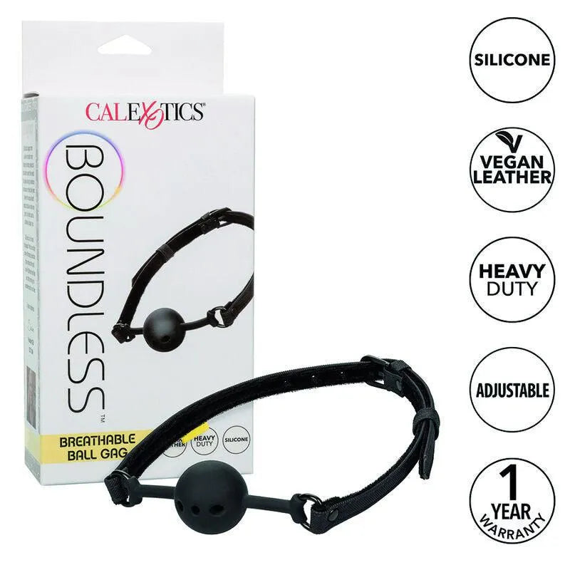 bâillon boule silicone respirant hypoallergénique flexible confortable rembourrage double sangles cuir végétalien boucle réglable sécurité durable ajustable intimité