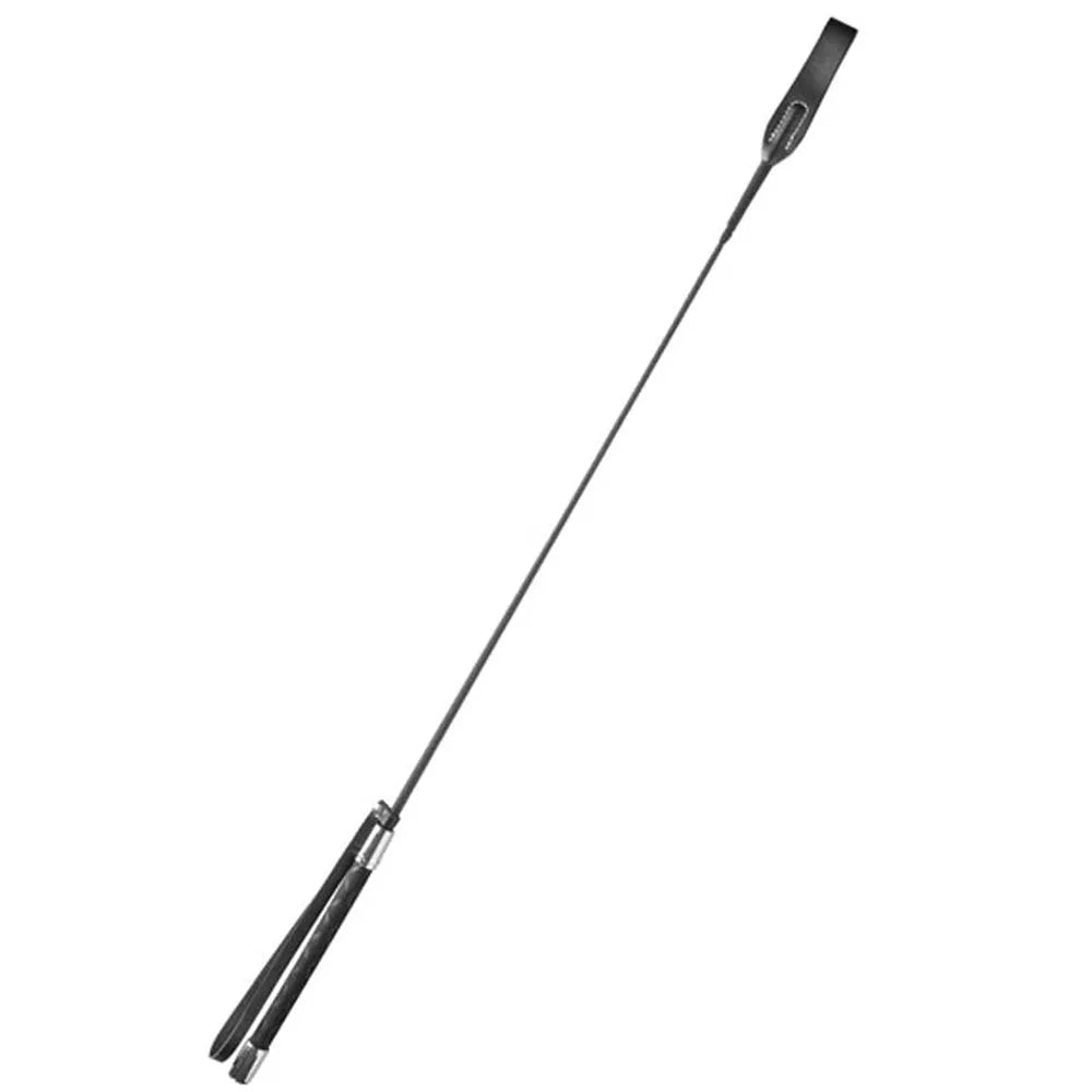 cravache bdsm noire 60cm rigide embout tapette poignée dragonne maniement facile punition obéissance domination fétiche sensations intenses